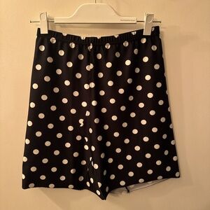 Comme de Garçons silky black and white polka dot mini skirt